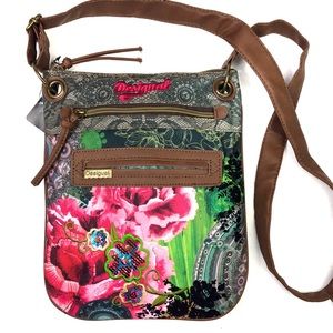 NWT Desigual Textured Floral Crossbody Bag